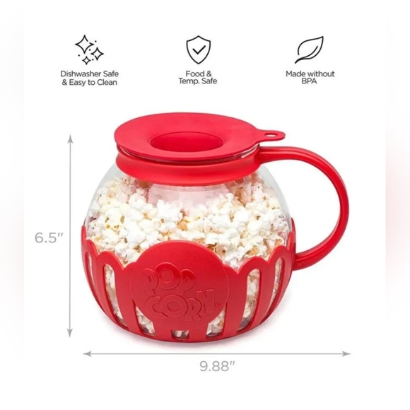 Tasty Microwave Popcorn Popper 1 1/2 Quart Dish Washer Safe. - Picture 4 of 6